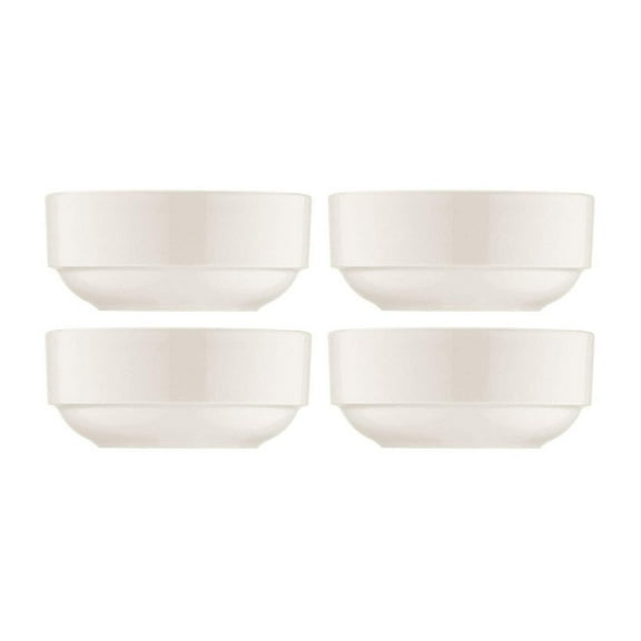 Banquet dia.4" h:1.75" 8 oz. Round Warm White Vitrified Bowl (Set of 4)