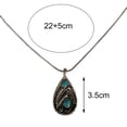 thumbnail image 5 of Jiaroswwei Vintage Unisex Sweater Necklace Alloy Necklace Turquoises Stone Leaf Water Drop Pendant Necklace for Gifts, 5 of 8