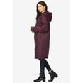 thumbnail image 3 of Roaman's Women's Plus Size Knee Length Hooded Nylon Jacket, 3 of 6