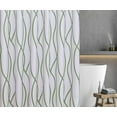 thumbnail image 3 of Extra Long Textured Fabric Shower Curtain 72 Inches Width by 84 Inches Length, Sage Printed Dancing Bathroom Curtains Machine Washable, 3 of 6
