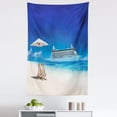 thumbnail image 1 of Summer Tapestry, Summer Beach Cruise Boat Trip Tourism Transportation Tranquil Nautical Outdoor, Fabric Wall Hanging Decor for Bedroom Living Room Dorm, 5 Sizes, Blue and White, by Ambesonne, 1 of 1