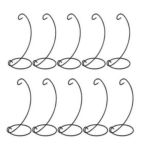 ReedCA 10 Pack Ornament Display Stand Holder, 9 Inch Tall Iron Hanging Rack Glass Ball Ornament Holder Stand for Hanging Globe Air Plant Terrarium Christmas Wedding Home Party Craft (Black, 10 Pack)
