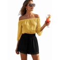 thumbnail image 5 of Women'S Shorts Summer Casual Loose Elastic Waist Drawstring Lace Boho Beach Cover Up Shorts, 5 of 10
