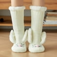 thumbnail image 5 of Womens Winter Fuzzy Slipper Socks with Grippers Cartoon Rabbit Ears Fleece Lined Thermal Non-Slip Knit Floor Hosiery, 5 of 21