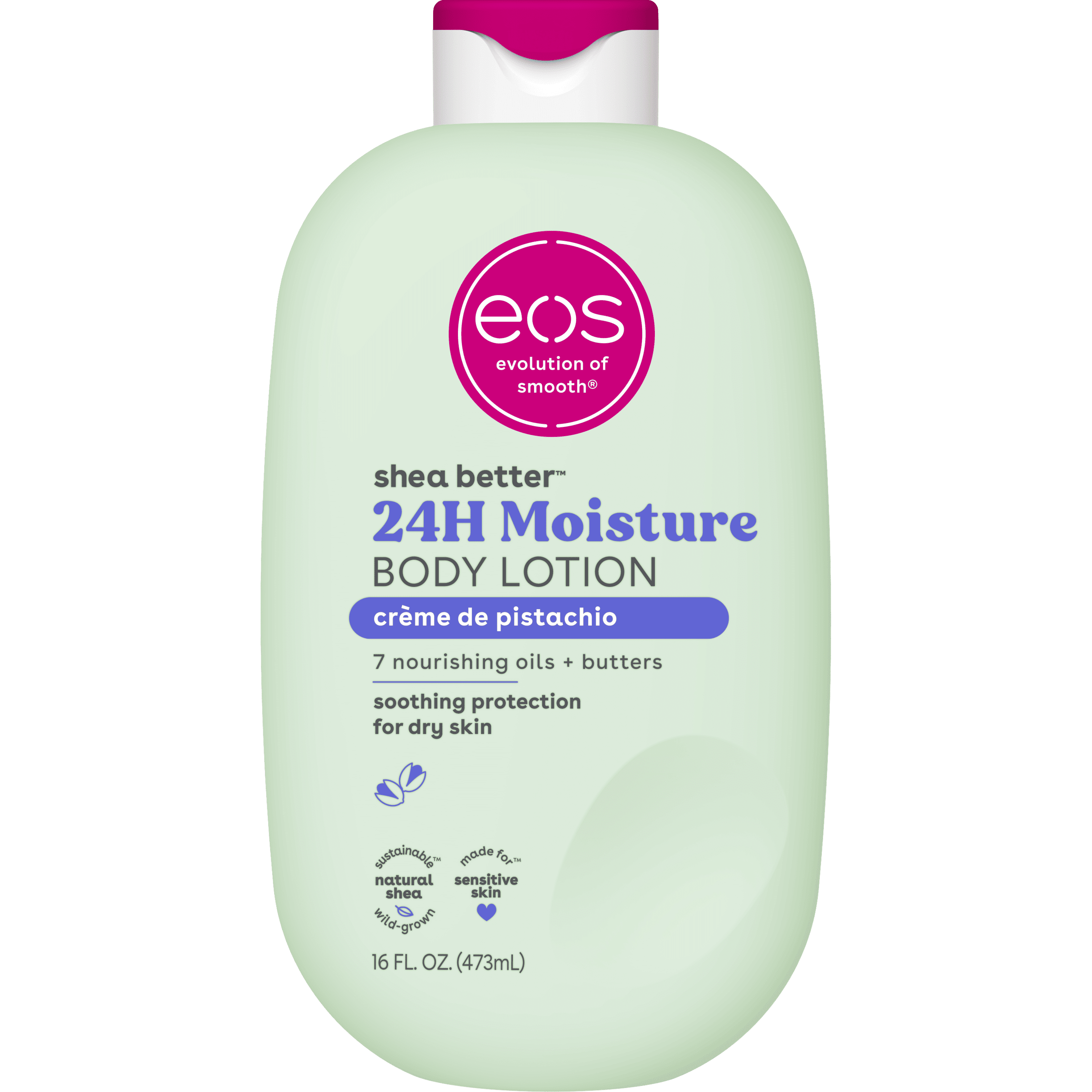 (3 pack) eos Shea Better Body Lotion- Creme de Pistachio, Soothes Dry Skin, 16 fl oz