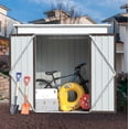 thumbnail image 2 of Storage Shed 6FT X 4FT, Outdoor Shed Garden Storage Shed Metal with Lockable Doors and Foundation Frame, Bike Shed for Patio Lawn Backyard Trash Cans, 2 of 9