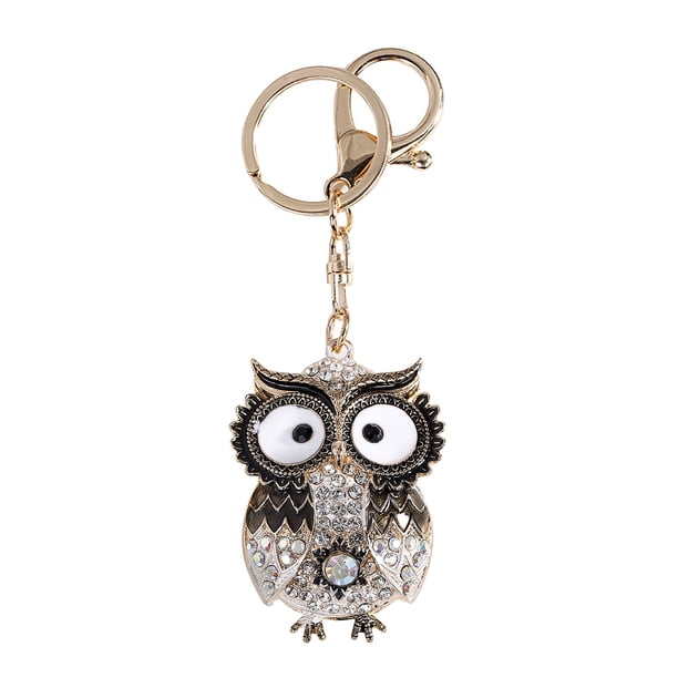 Ganfancp Nueva Serie Creativa Llavero de Aleación de Diamantes Big Eye Owl Rebajas Flash Deals 1* Llavero con Cabeza de Gato