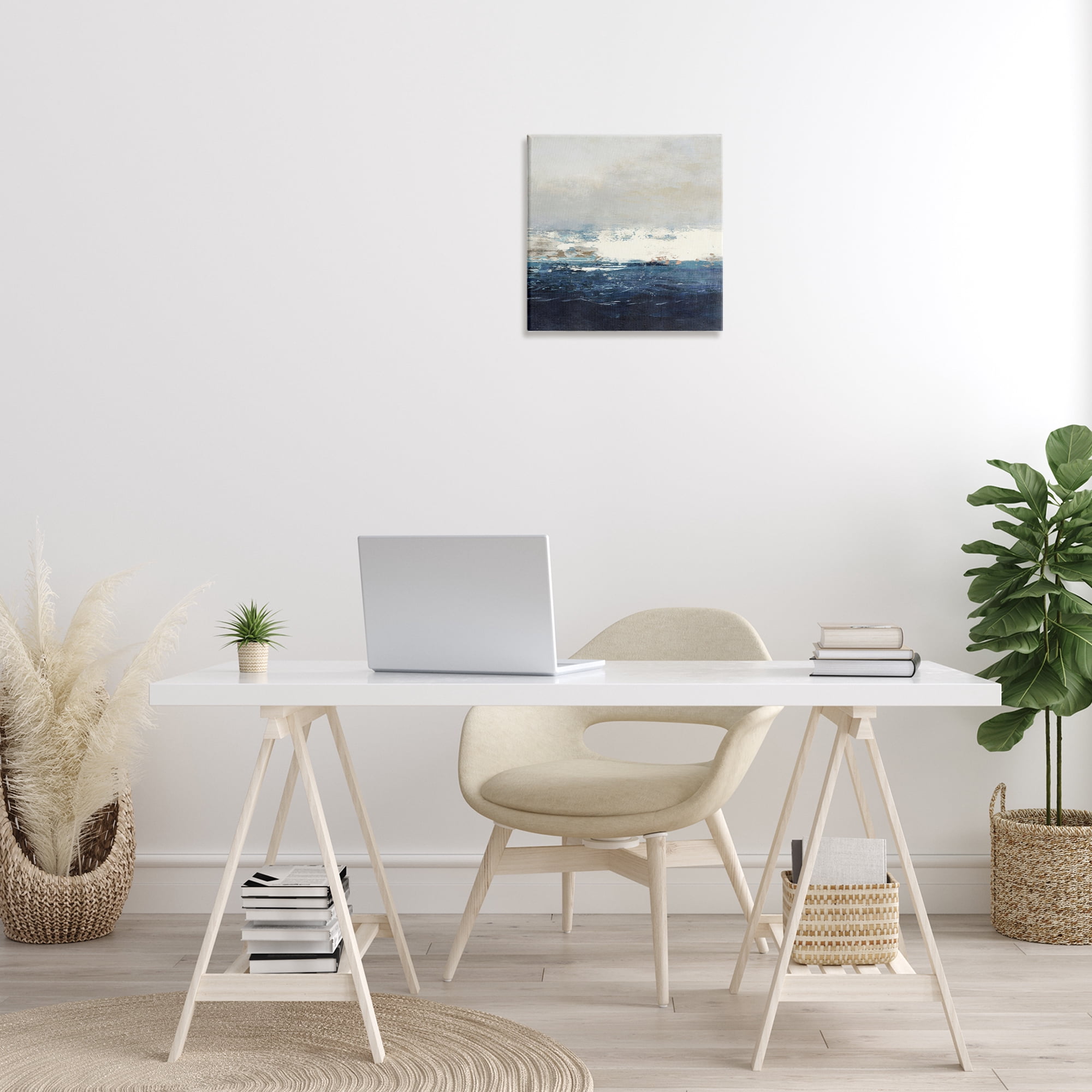 Stupell Industries Abstract Ocean Tide Abstract Painting Gallery Wrapped Canvas Art Print Wall Art, 17 x 17