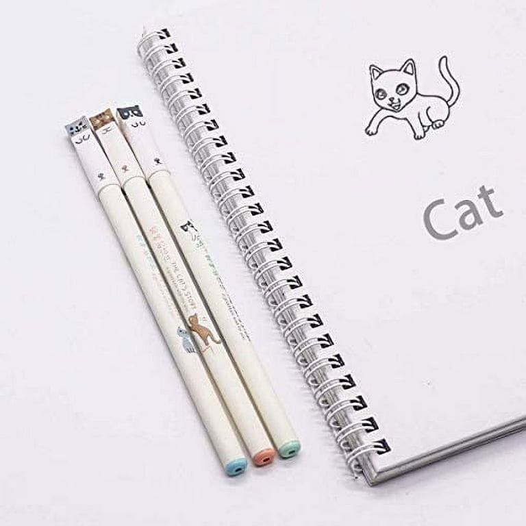 12 PCS Cute Cat Gel Ink Pens 0.38 mm Gel Pens Black Ink Ball Point Pens for  School Office Supplies 