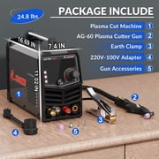 GZ GUOZHI 55A LED Plasma Cutter, Non-Touch Pilot Arc, 1/2Clean Cut,w/IGBT Inverter,Front Pressure Gauge,Pre/Post Flow,2T/4T Mode