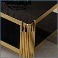 thumbnail image 3 of Space-Saving Tempered Glass Coffee Table with Stainless Steel Frame, Easy to Clean for Living Room, 3 of 9