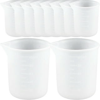 Silicone Measuring Cup Set 12 Pcs Two 100ml Graduated Mixing Cups 5 Small  Spouted Cups 5 Mini Size Cups Flexible Clear Non-toxic 