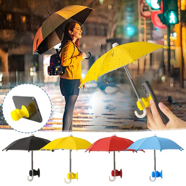 Soporte para ventosa para paraguas para móvil - Protección exterior contra el sol y la lluvia para teléfonos móviles, sombrilla de poliéster con ventosa resistente