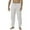 White, variant on Rovga Mens Pants Male Ankle Strap Tie Renaissance Pants Clothing With Drawstring Solid Color Trousers Relaxed Stretch Elastic Waist Trousers