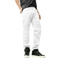 thumbnail image 3 of Ma Croix Mens Biker Jeans Straight Fit Distressed Zipper Denim Pants, 3 of 7