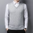 thumbnail image 2 of MIASHUI Men's Slim Fit V-Neck Sleeveless Pullover Sweater Vest Casual Warm Layering Piece For Everyday Wear And Outdoor Activities Light Gray,XL, 2 of 4