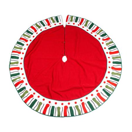 Seasons Designs 56 Red Fleece Contemporary Colorful Design Tree Skirt Seasons Designs 56 Red Fleece Contemporary Colorful Design Tree Skirt