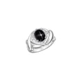 thumbnail image 1 of RYLOS Bagues pour Femmes Bague en Or Blanc 14K XOXO Câlins et Baisers Bague Pierre Précieuse 9x7 mm et Diamant Mars Saphir Étoilé Noir Bijoux pour Femmes Taille 9, 1 of 7