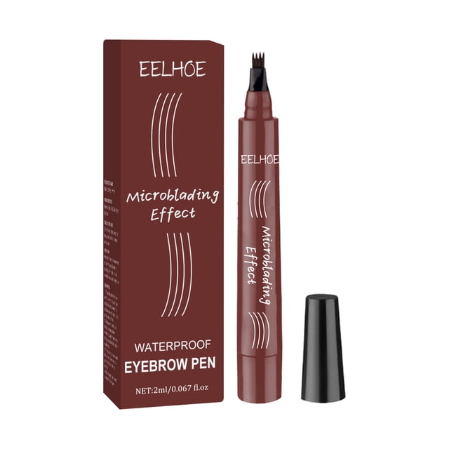 Lápiz de cejas resistente al agua de 4 puntas con efecto degradado natural, lápiz de cejas Microblading de larga duración para una aplicación precisa, sin necesidad de afilado, 2 ml