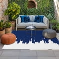thumbnail image 2 of Abstract Navy Blue Outdoor Rug for Patio/Deck/Porch, Non-Slip Large Area Rug 5 x 7 Ft, Modern Minimalist Graffiti Artwork Indoor Outdoor Rugs Washable Area Rugs, Reversible Camping Rug Carpet Runner, 2 of 8