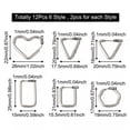 thumbnail image 3 of GKNET 12Pcs Stainless Steel Hoop Earrings Hypoallergenic Heart Rectangle Triangle, 3 of 5
