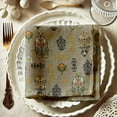 thumbnail image 5 of Vargottam Elegant Floral Motif Print on Green Cotton Muslin Napkins - Set of 12, 20x20 Inches, Luxurious Self-Check Texture, Perfect for Upscale Dining, Weddings, and Events - Machine Washable, 5 of 8