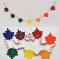 thumbnail image 2 of 7.5FT Fall Felt Pumpkin Maple Leaves and Wood Beads Garland Fall Thanksgiving Mantle Garland Banner Decor Farmhouse Fall Decorations for Fireplace Mantle Walls A, 2 of 4