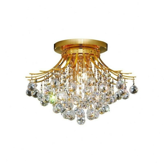 Six Light Flush Mount-Gold Finish-Royal Cut Crystal Type Bailey Street Home 390-Bel-3336570