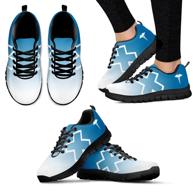 Zapatillas deportivas para mujer con diseño de paramédico EMS, transpirables, con cordones, ligeras y cómodas.