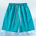 thumbnail image 4 of FRSASU Beach Shorts Men's Solid Color Casual Holiday Breathable Shorts with Pockets Sky Blue 4XL, 4 of 4