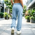 thumbnail image 6 of BRELIL Women Plus Size Cargo Pants Drawstring Loose Long Pants Solid Casual Streetwear Activewear Lounge Travel Outfits, Blue S, 6 of 7