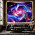 thumbnail image 6 of Abstract Nebula Vortex with Blue Magenta Light, Mysterious Fantasy Style for Astronomy Fans, Galaxy Wall Art, Housewarming Gift, Tapestry Wall Hanging for Bedroom and Dorm, 6 of 7