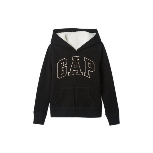 Sudadera para Niñas GAP con Logo Acogedor y Cierre Completo en Negro Verdadero - Talla L
