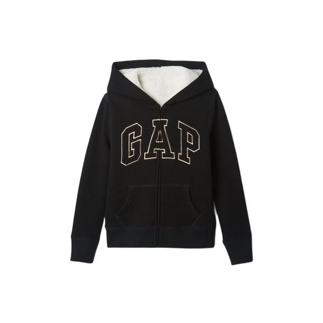 Sudadera para Niñas GAP con Logo Acogedor y Cierre Completo en Negro Verdadero - Talla L