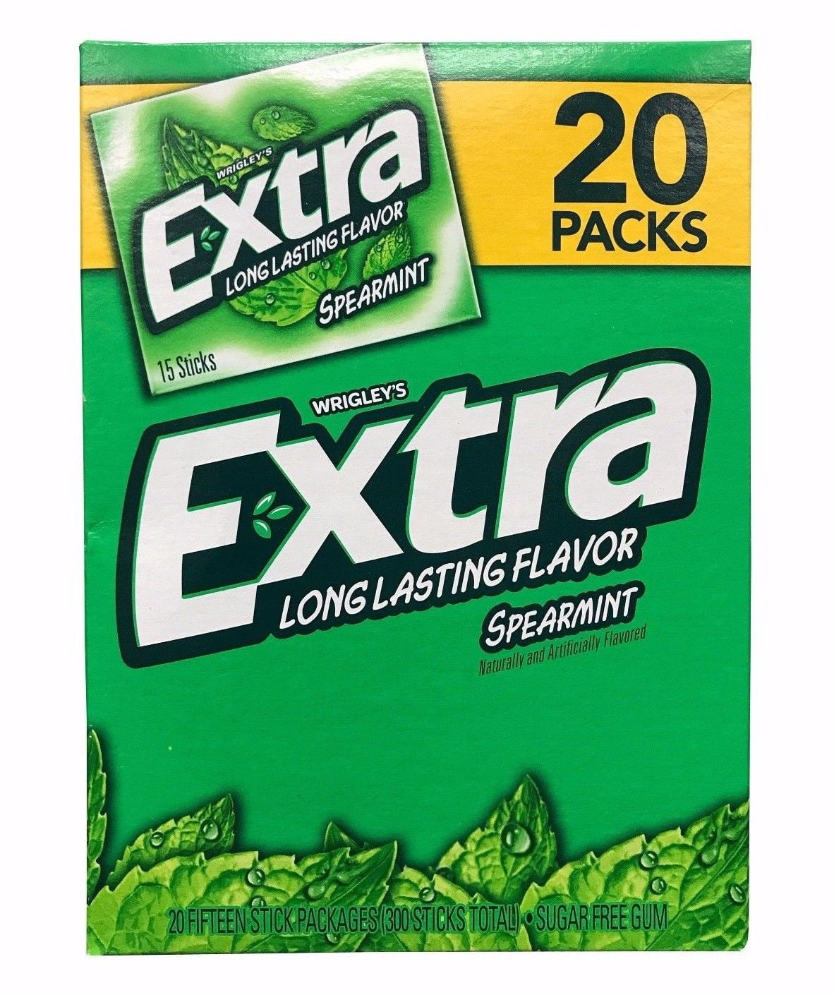 Extra Spearmint Gum, (15 per Pack, 20 Pack)