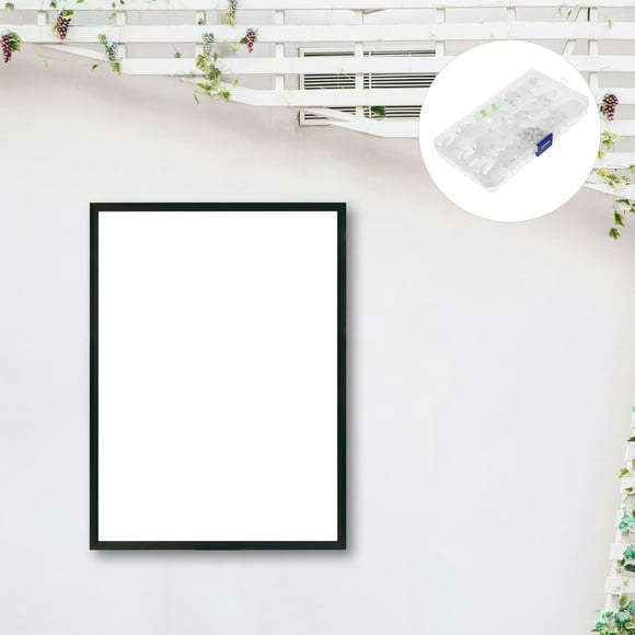 Greenadscape 1Set Invisible Nail Screws White Hooks for Concrete Walls Non Mark Picture Frame Hangers