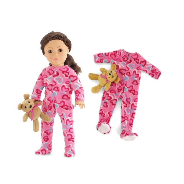 Pijama para muñecas Emily Rose de 18 pulgadas con osito de peluche