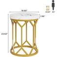 thumbnail image 2 of Tribesigns Faux Marble Side Table, Modern Round End Table with Unique Diamond Frame, Small Coffee Accent Table for Living Room Bedroom Small Spaces, White/Gold, 2 of 7