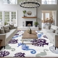 thumbnail image 3 of Seahorse Coral Coastal Area Rugs 8'x10', Washable Small Throw Rugs for Living Room Patio, Nautical Summer Beach Ocean Sea Indoor Outdoor Rug Non-Slip Low Pile Carpet Runner Reversible Floor Mats, 3 of 8