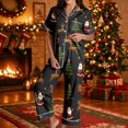 thumbnail image 5 of JIAYUE Christmas PJS 2-Piece Set for Women Graphic Print Button-Front Notch Collar Long Sleeve Top & Pants Sleepwear For Night Sleep, 5 of 7