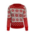 thumbnail image 1 of Suéter de mujer Navidad Copo de nieve Invierno Chica Tops Manga larga Cuello redondo Mujer Pullover, Rojo, L kenally AP003997-08, 1 of 7