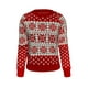 thumbnail image 1 of Suéter de mujer Navidad Copo de nieve Invierno niña Tops Manga larga Cuello redondo Jersey femenino, Rojo, L Inevent AP003997-08, 1 of 7