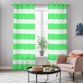 thumbnail image 6 of Kitchen Curtains 84 Inch Length 2 Panels, Green Striped Grommets Window Treatment Curtain, Modern Simple Monochrome Geometric White Thermal Curtains Drapes for Living Room/Bathroom, 6 of 9