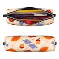 thumbnail image 3 of XMXT Leather Pencil Case, Autumn Nut Leaves Large Capacity Pencil Pouch for Student Teens Women, 3 of 9