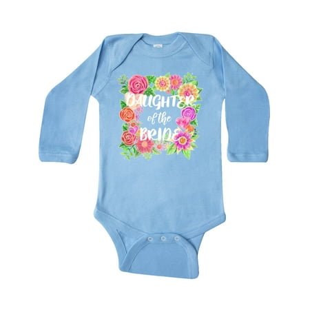 

Inktastic Daughter of the Bride- Flower Bouquet Gift Baby Girl Long Sleeve Bodysuit