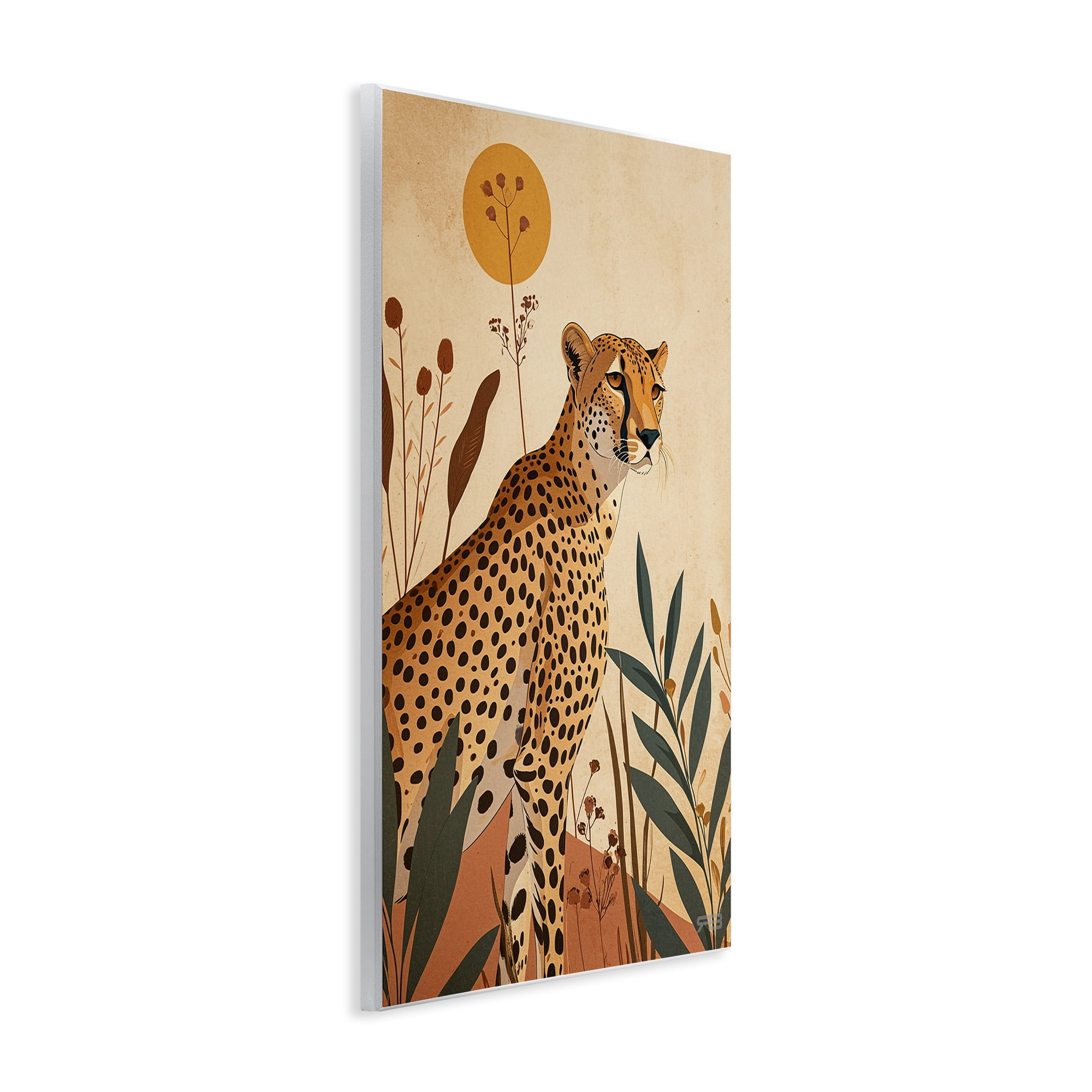 Stupell Industries Cheetah & Boho Plants Animals & Insects Painting Unframed Art Print Wall Art, 10 x 15