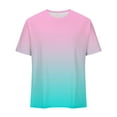 thumbnail image 4 of Zylanna Men's Short Sleeve T-Shirts, Crew Neck Lightweight Gradient Color Summer Daily leisure Tops for Men Pink Size 2XL, 4 of 5
