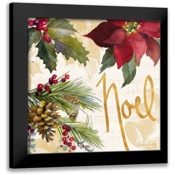 Loreth, Lanie 12x12 Black Modern Framed Museum Art Print Titled - Christmas Poinsettia III