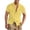Yellow, variant on Daiosportswear Men's Vintage Short Sleeve Collar Button Down Casual Top Lightweight Summer Beach Shirt