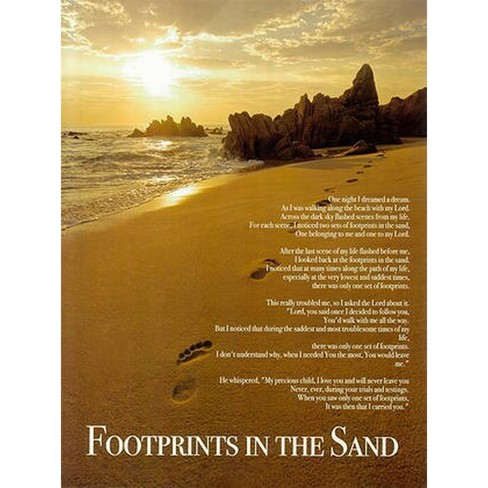 Footprints In The Sand Poster Wall Art (18x24)